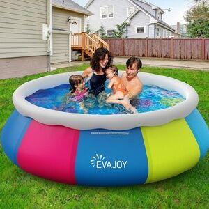 New 10ft x 30" EVAJOY Inflatable Swimming Pool Above Ground Top Ring w/Cover